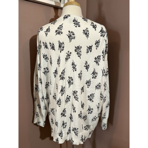 Lands End Floral Print Cardigan Sweater Womens Size 3X Supima Cotton - Picture 3 of 8
